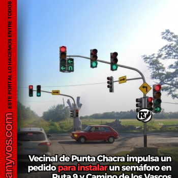 Vecinos de Punta Chacra impulsan un pedido para instalar un semáforo en Ruta 9 y Camino de los Vascos